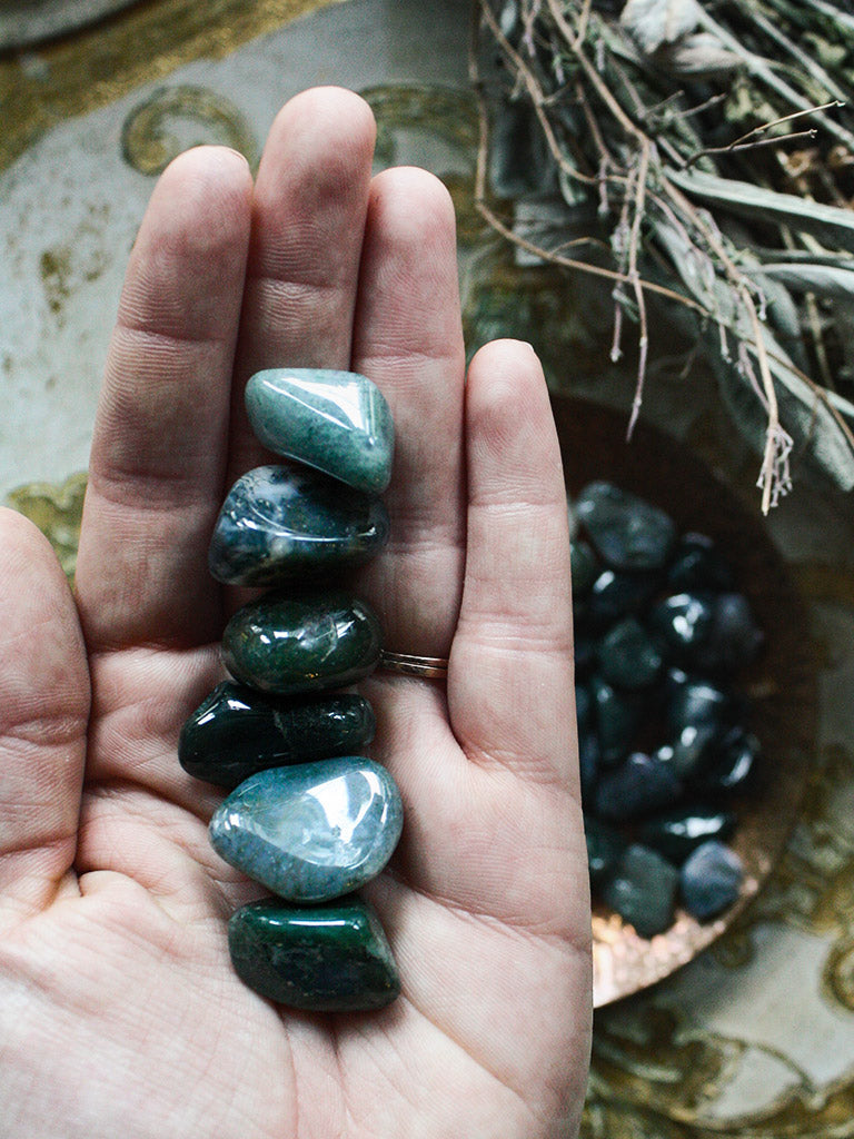 Tumbled Moss Agate
