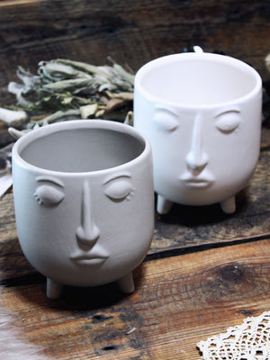Daydreamer Ceramic Face Planters