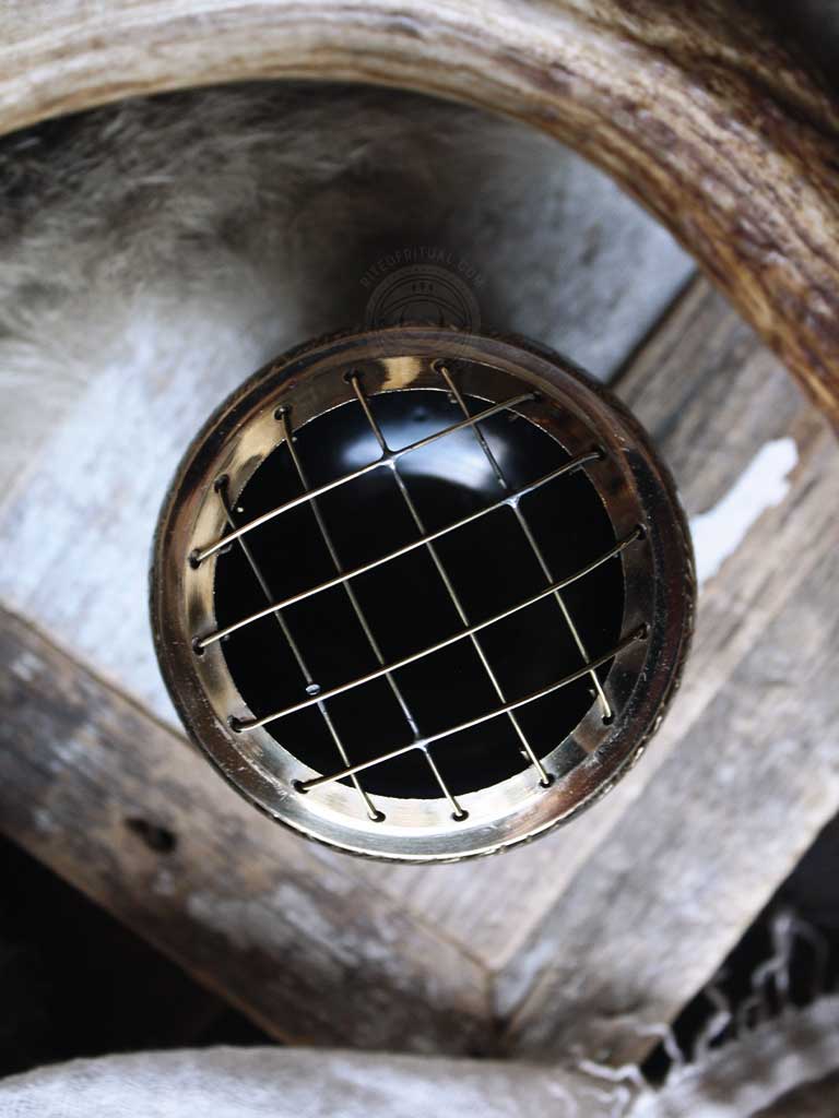 Etched Brass Incense Burner + Coaster