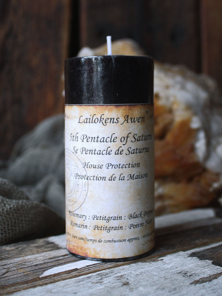 Fifth Pentacle of Saturn Spell Candle - House Protection