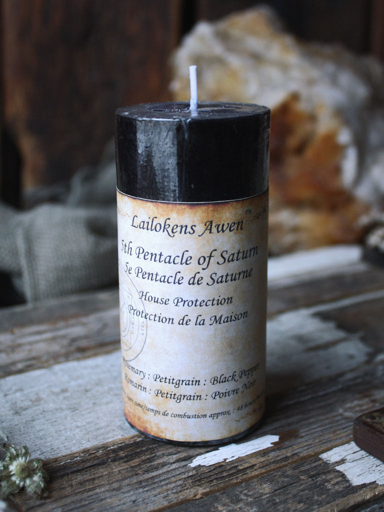 Fifth Pentacle of Saturn Spell Candle - House Protection