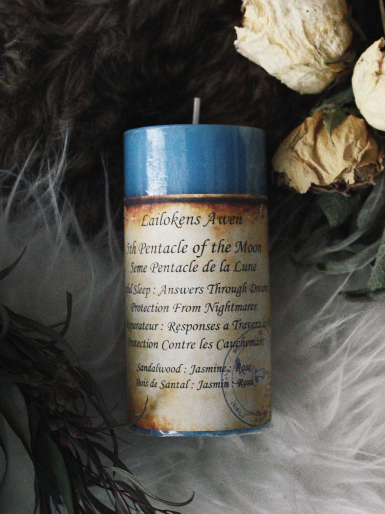 Fifth Pentacle of the Moon Spell Candle - Restful Sleep