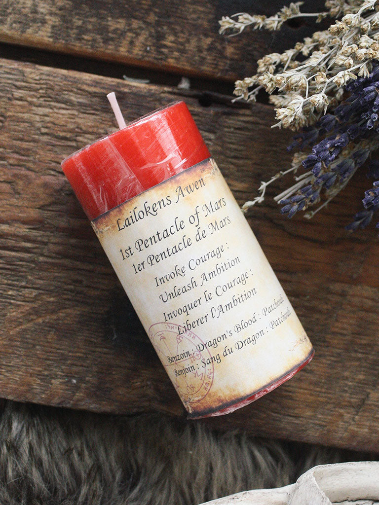 First Pentacle of Mars Spell Candle