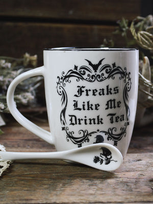 Freaks Like Me Drink Tea Mug + Spoon Set