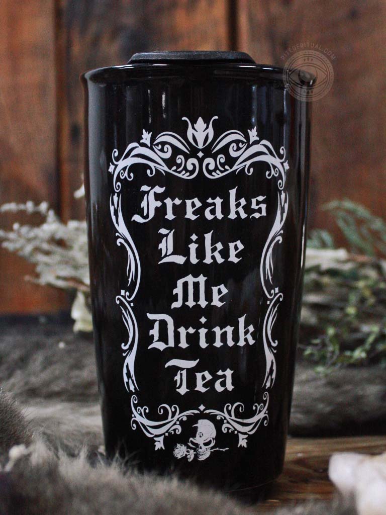 Freaks Like Me Drink Tea Travel Mug