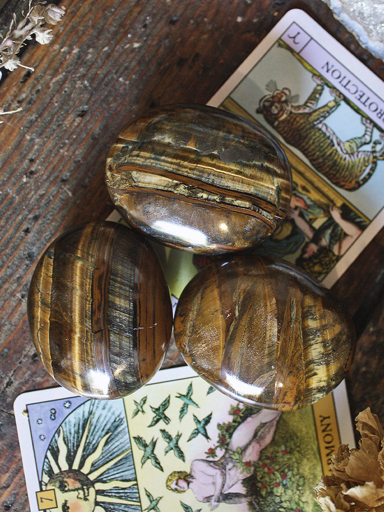 Gold Tigers Eye Palm & Worry Stones