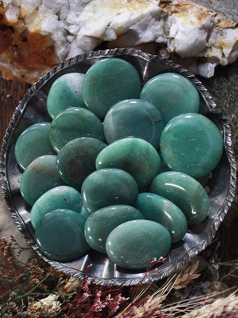 Green Aventurine Palm + Pocket Stones