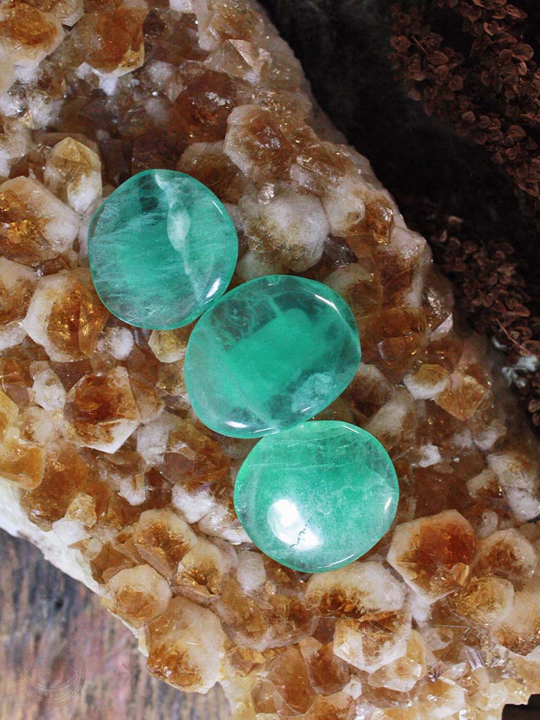 Green Fluorite Pocket + Thumb Stones