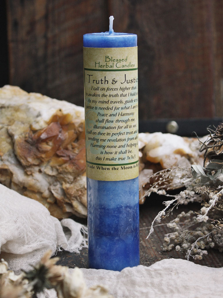 Blessed Herbal Spell Candle - Truth + Justice