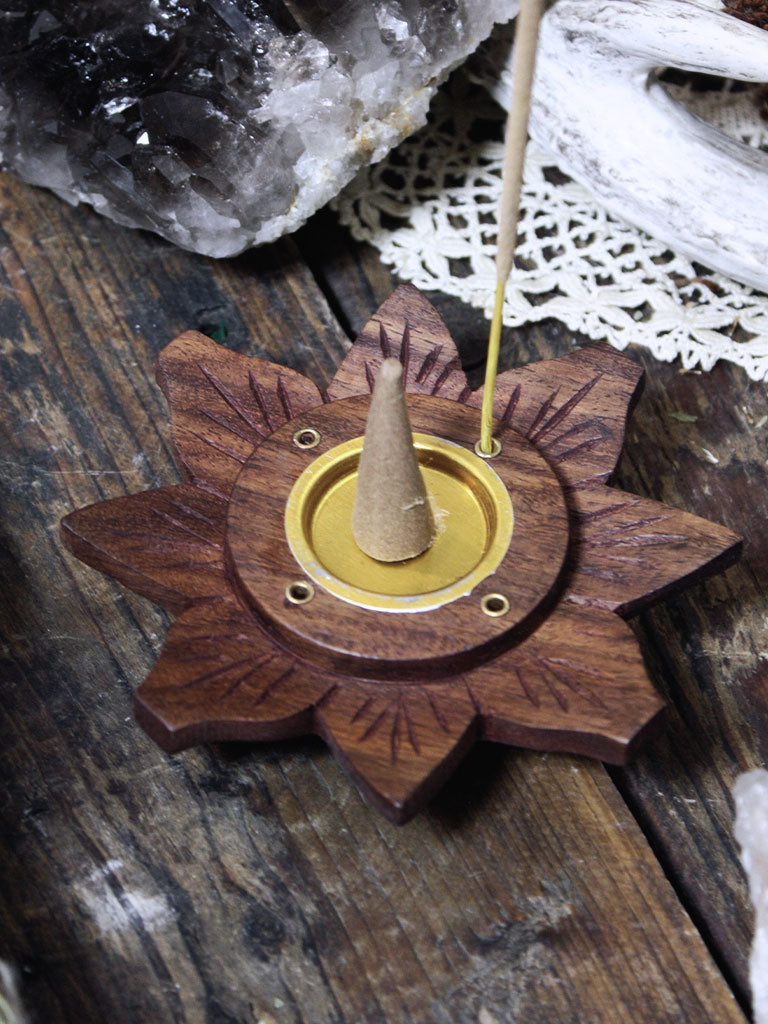 Lotus Stick + Cone Wooden Incense Burner