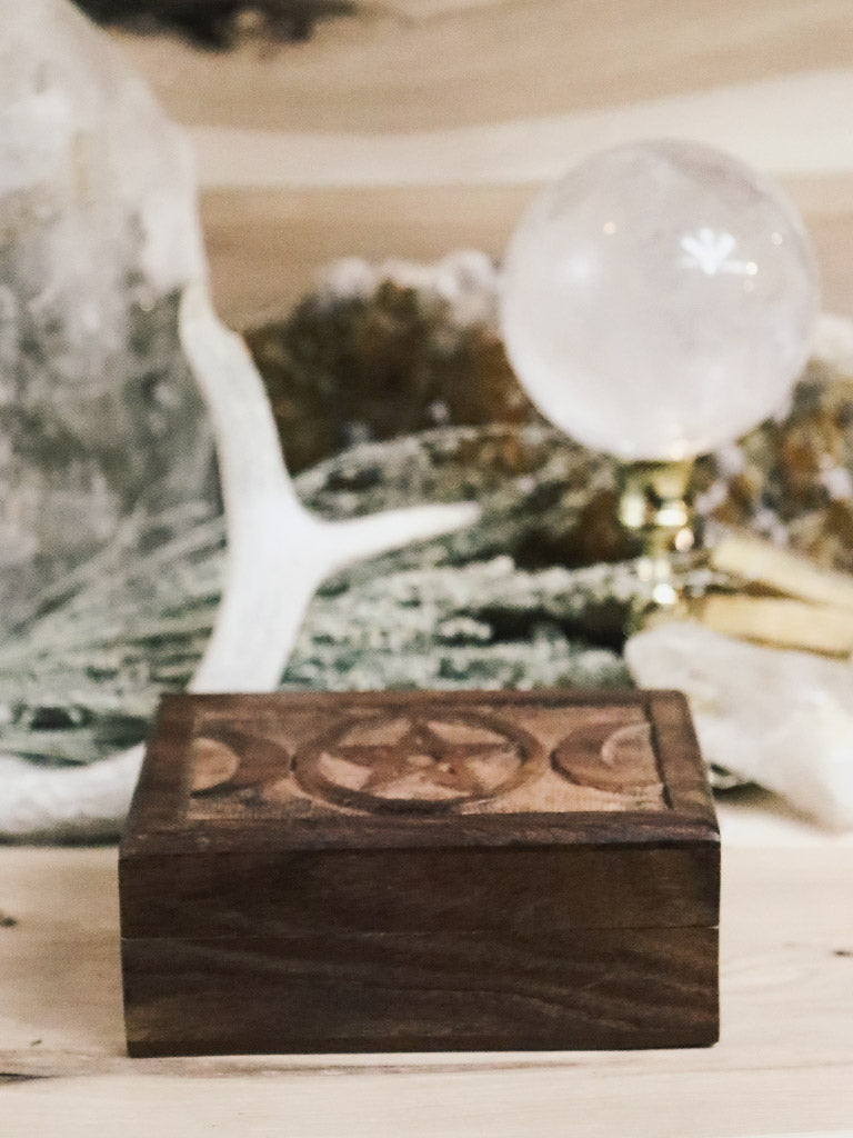 Triple Moon Wooden Box