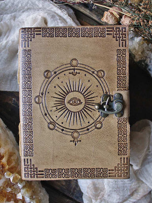 Moon Phase Latch Closure Leather Journal