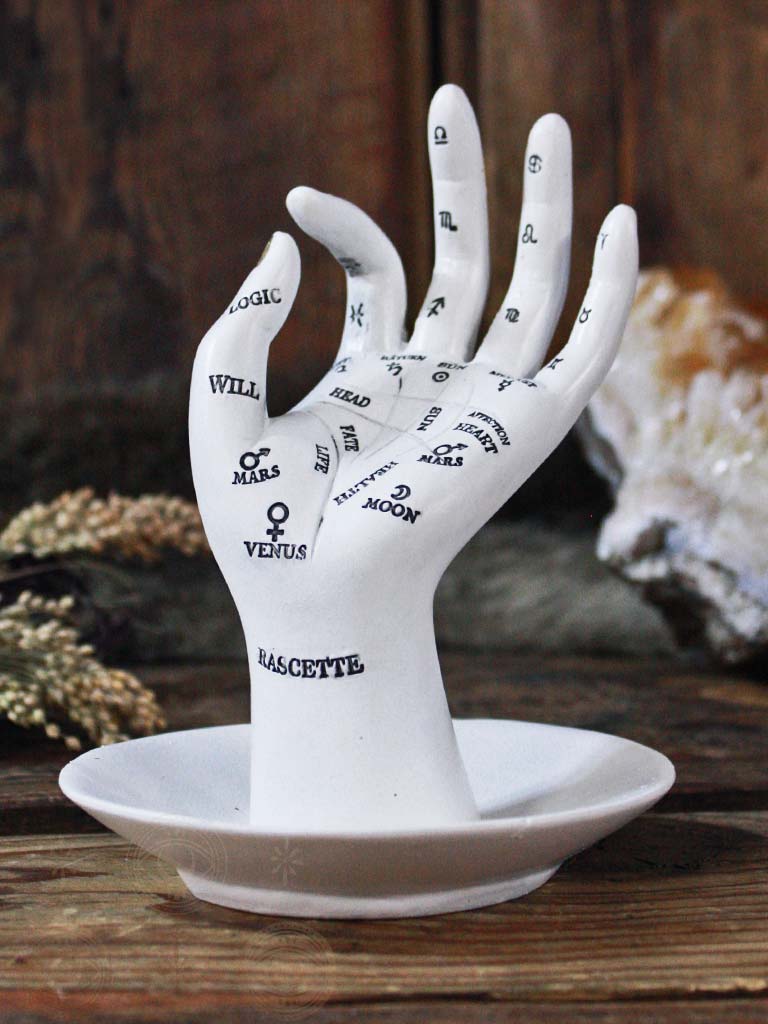 Palmistry Hand Jewelry + Ring Dish