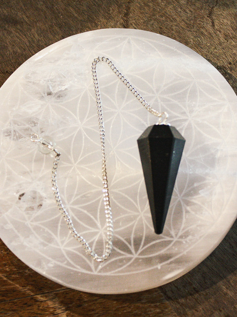 6 Sided Black Agate Pendulum - Rite of Ritual
