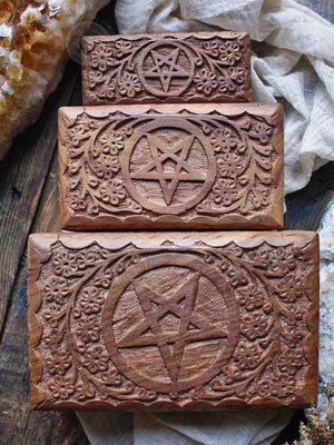 Pentacle Wooden Ritual Nesting Boxes