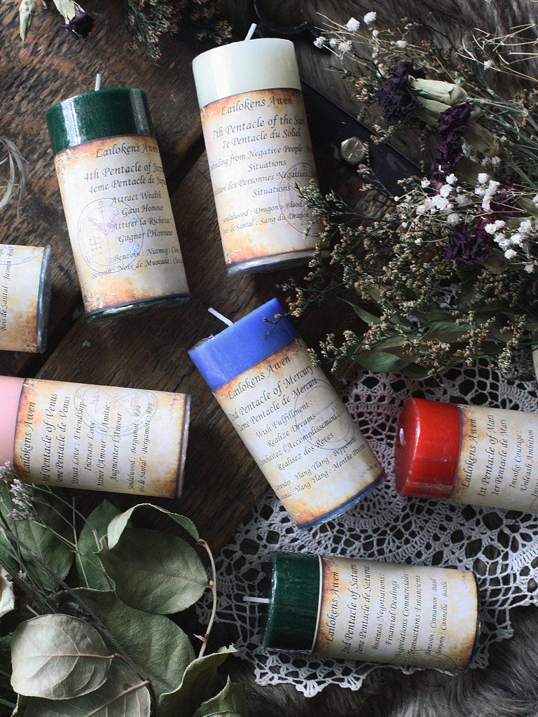 Second Pentacle of Mercury Spell Candle - Wish Fulfilment