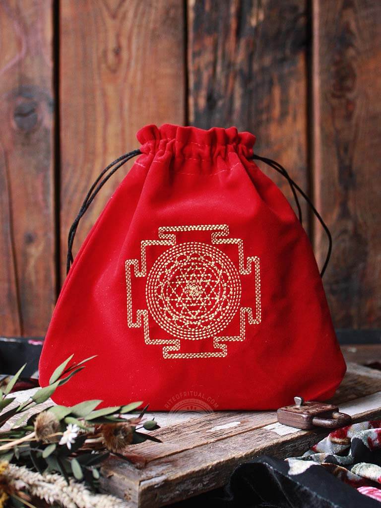 Protection Embroidered Velvet Tarot Bag