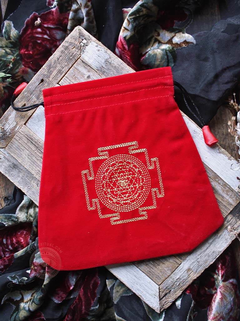 Protection Embroidered Velvet Tarot Bag