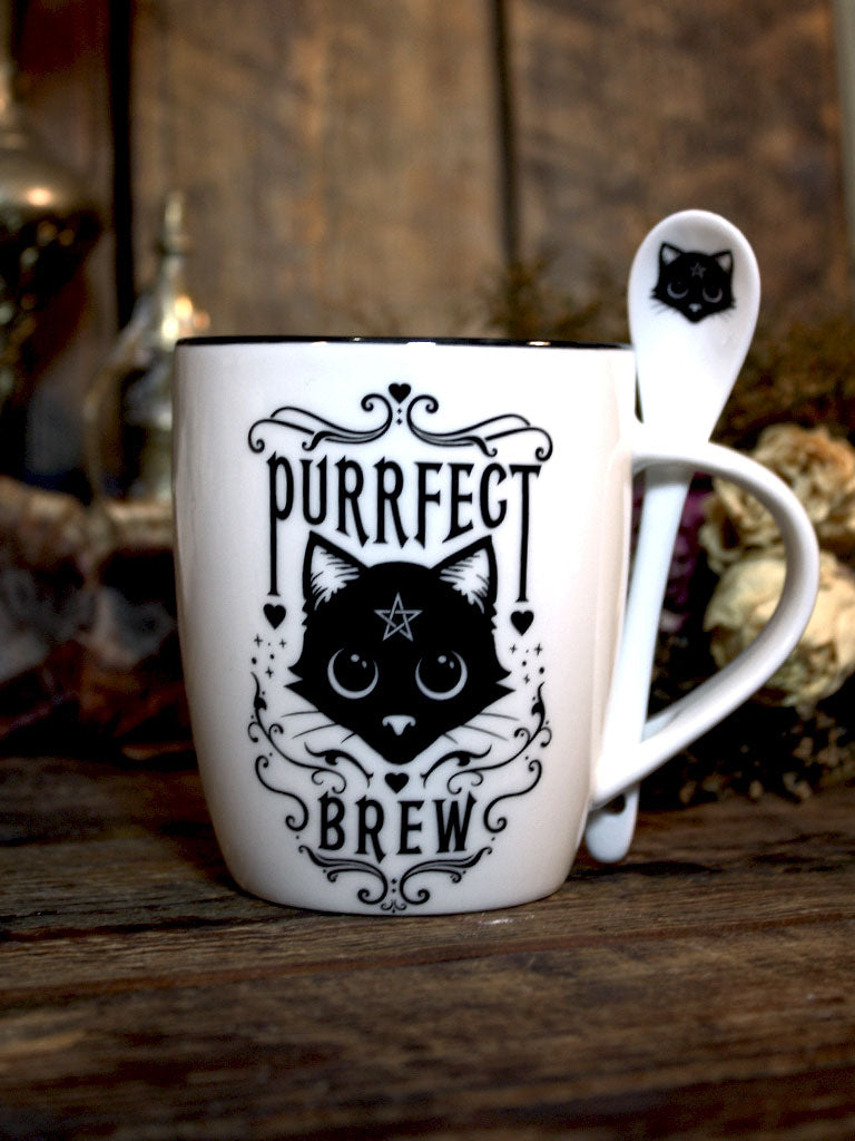 Purrfect Brew Mug + Spoon Set