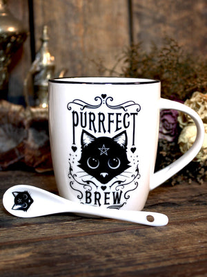 Purrfect Brew Mug + Spoon Set
