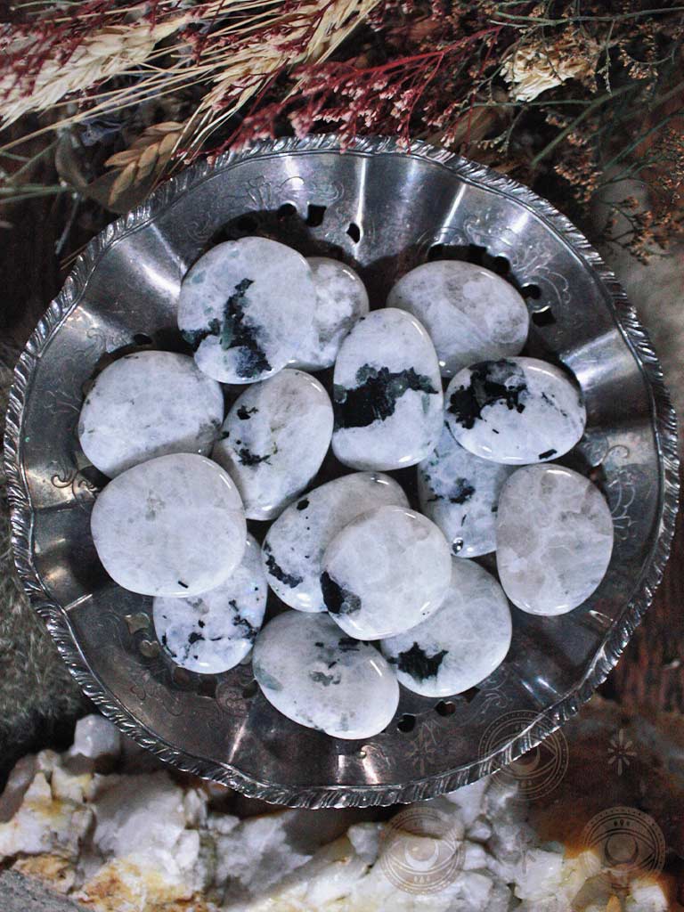 Rainbow Moonstone Palm & Pocket Stones