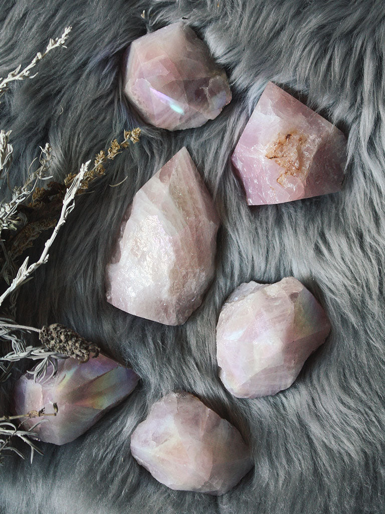 Raw Rose Aura Quartz Generators