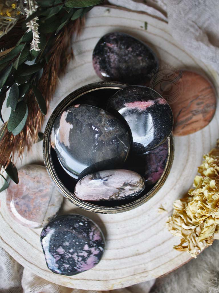 Rhodonite Palm & Worry Stones