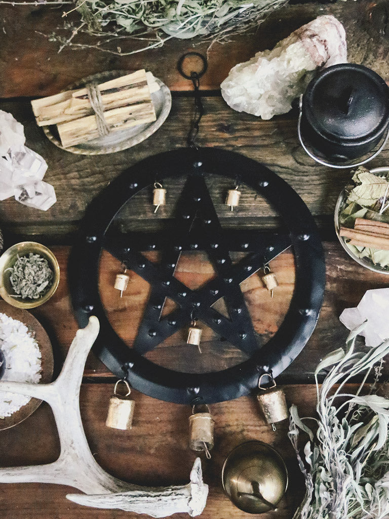 Black Pentagram Wind Chime - Rite of Ritual