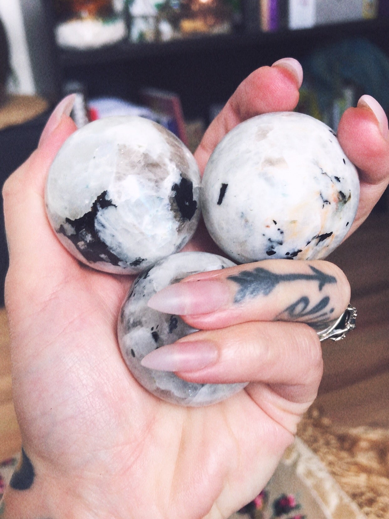 Rainbow Moonstone Spheres