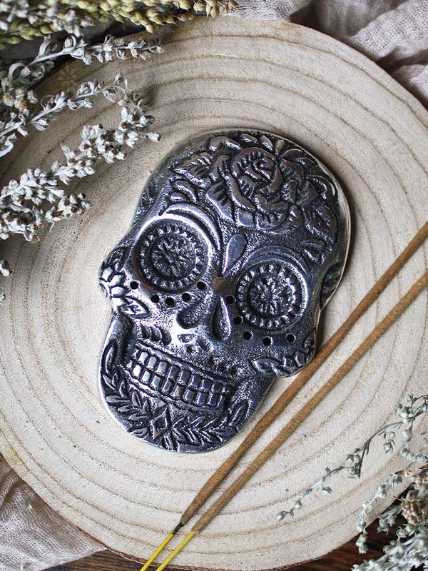 Scorching Melting Skull Incense Burner 17.5cm main image 1