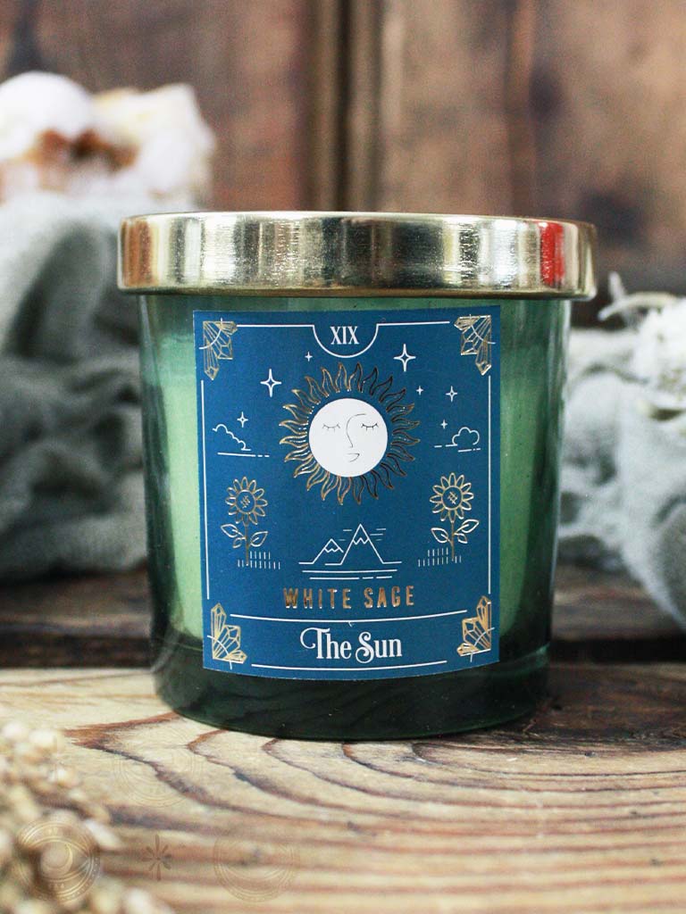 Sun Tarot White Sage Scented Candle