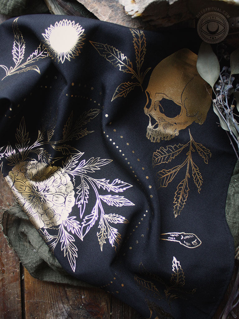 Teeth + Bone Foil-Stamped Tarot Cloth