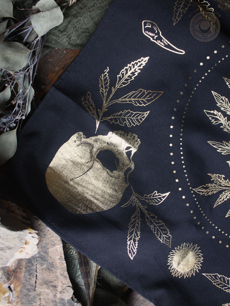 Teeth + Bone Foil-Stamped Tarot Cloth