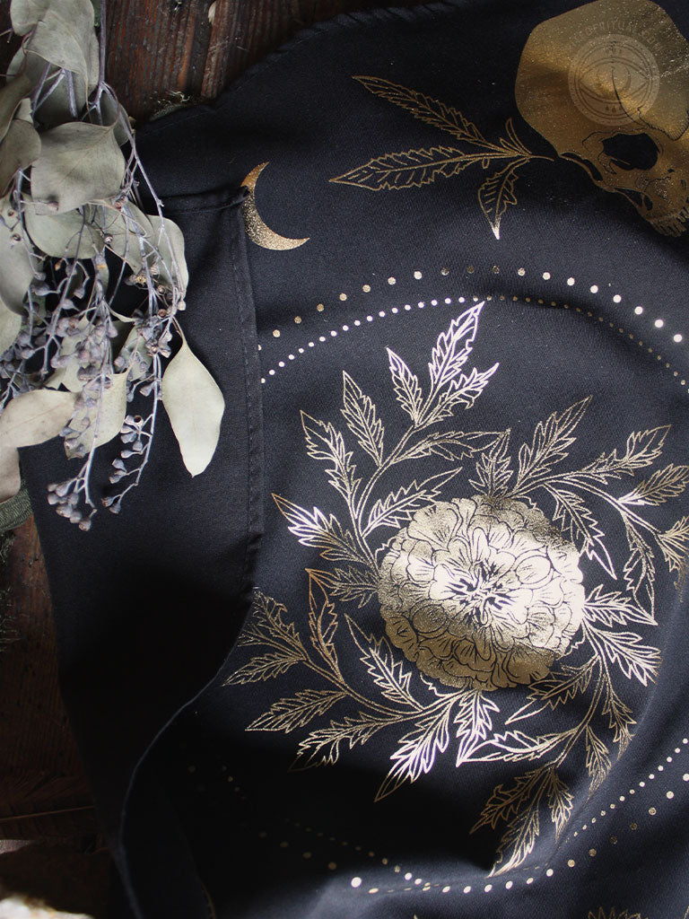 Teeth + Bone Foil-Stamped Tarot Cloth