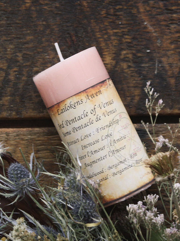 Third Pentacle of Venus Spell Candle - Attract Love & Friendship