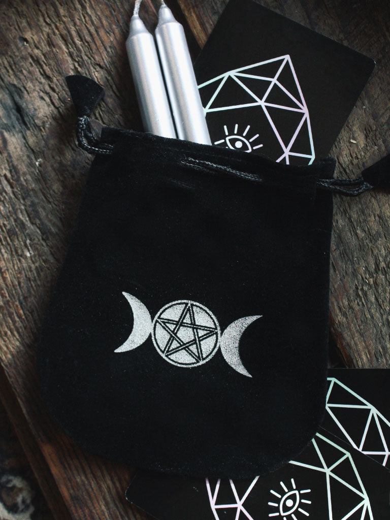 Triple Moon Pentacle Velvet Bags