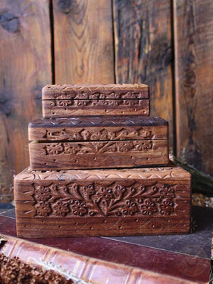 Triple Moon Wooden Ritual Nesting Boxes