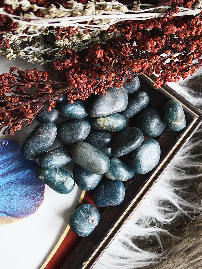 Tumbled Blue Apatite