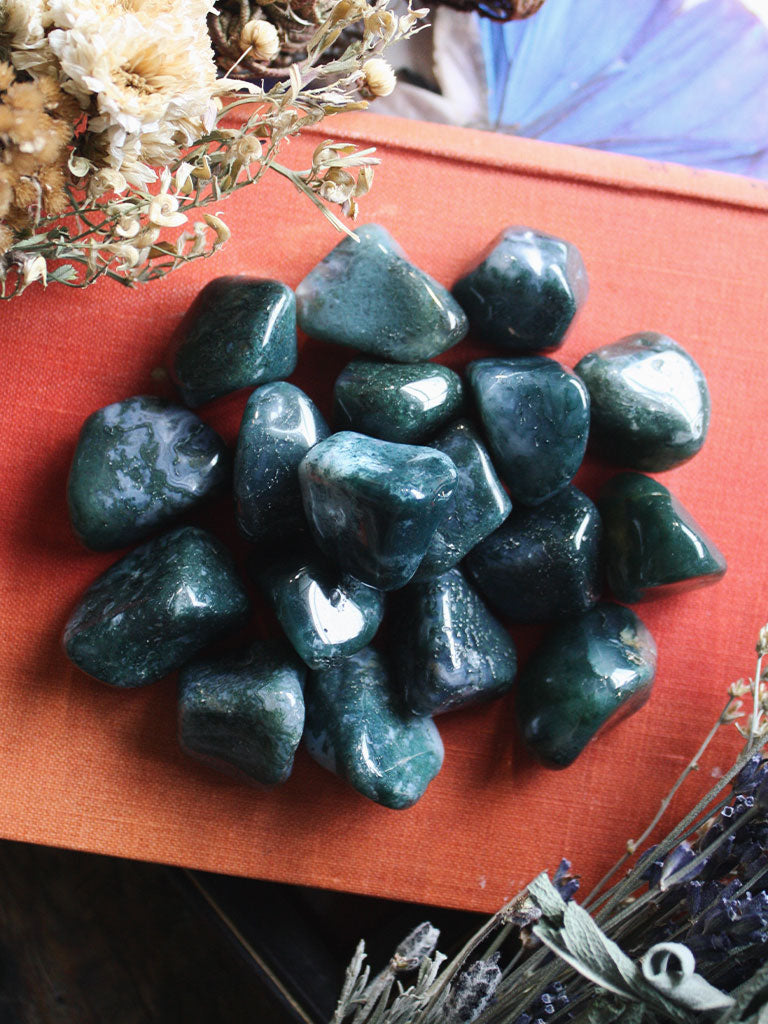 Tumbled Moss Agate