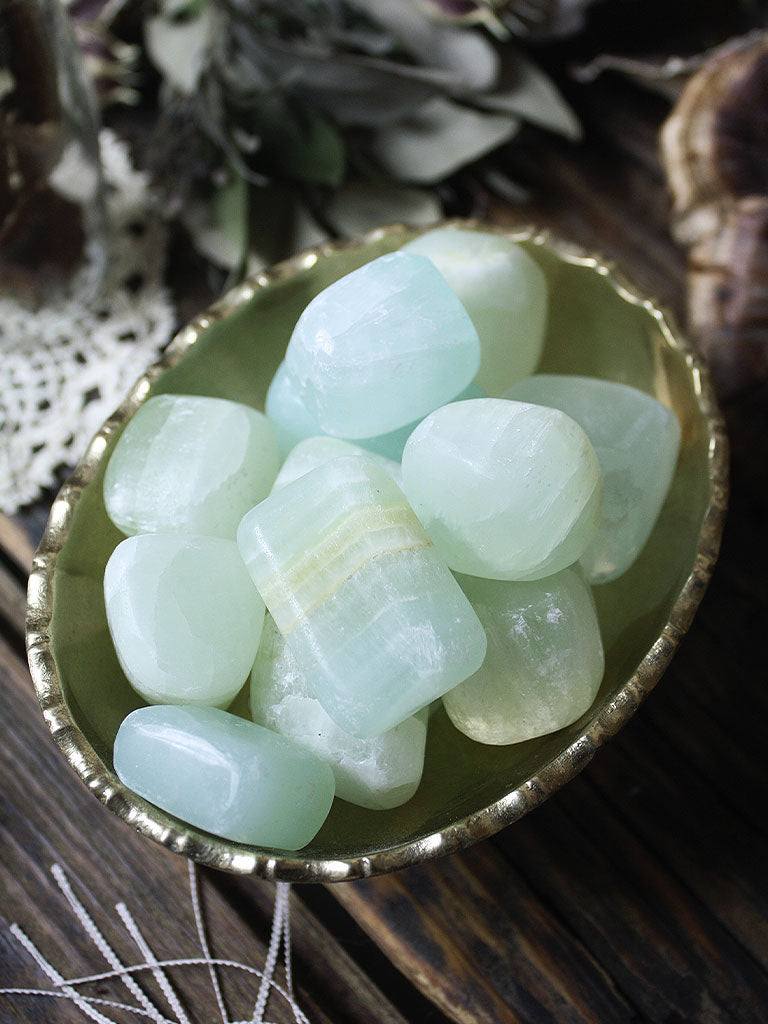 Tumbled Pistachio (Green) Calcite