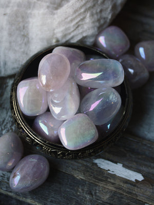 Tumbled Rose Aura Quartz