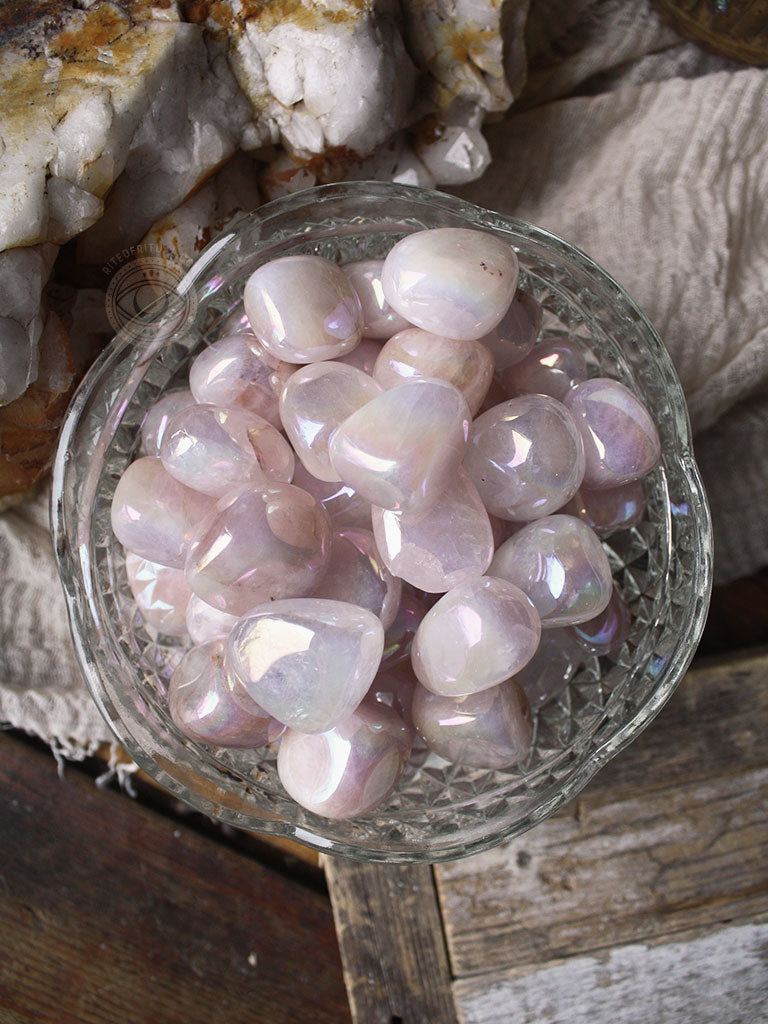 Tumbled Rose Aura Quartz