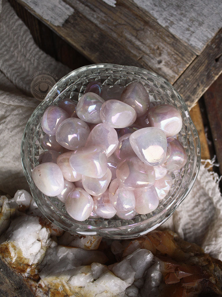 Tumbled Rose Aura Quartz