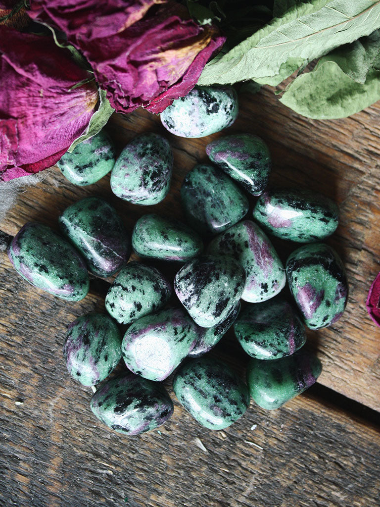 Tumbled Ruby in Zoisite