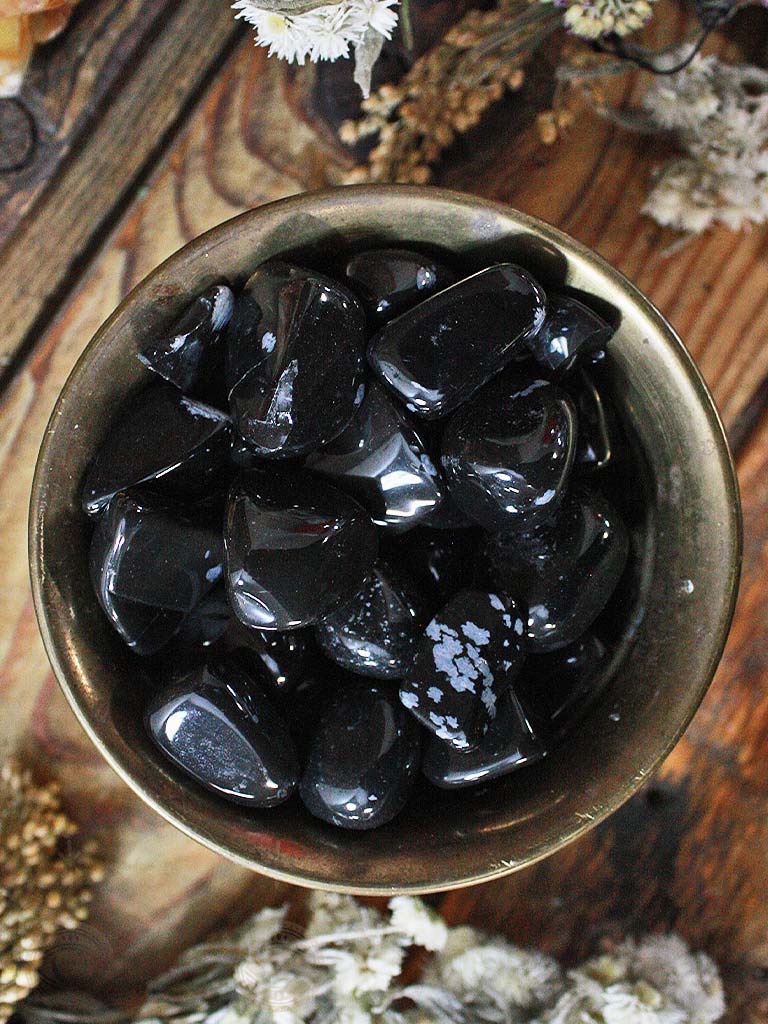 Tumbled Snowflake Obsidian