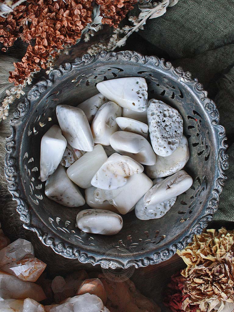 Tumbled White Opal