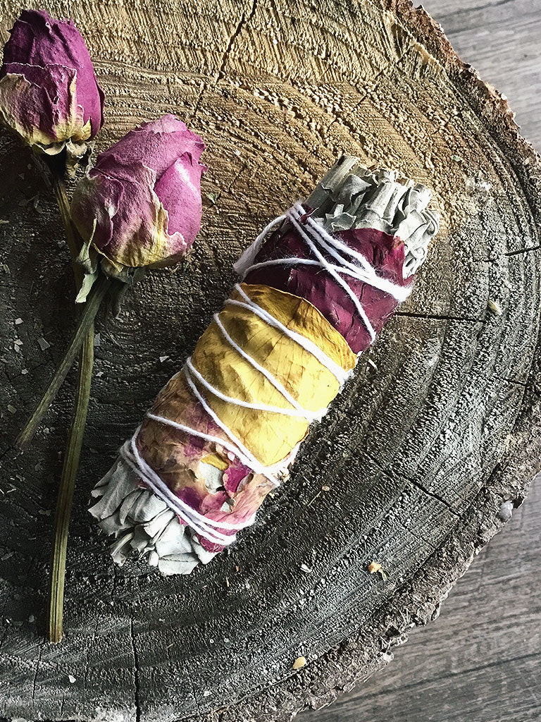 White Sage with Rose Petals Bundles
