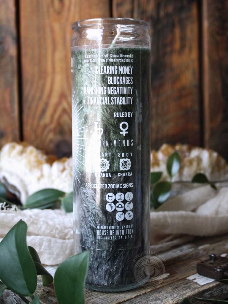 Write Your Own Prayer Candle - Green + Black