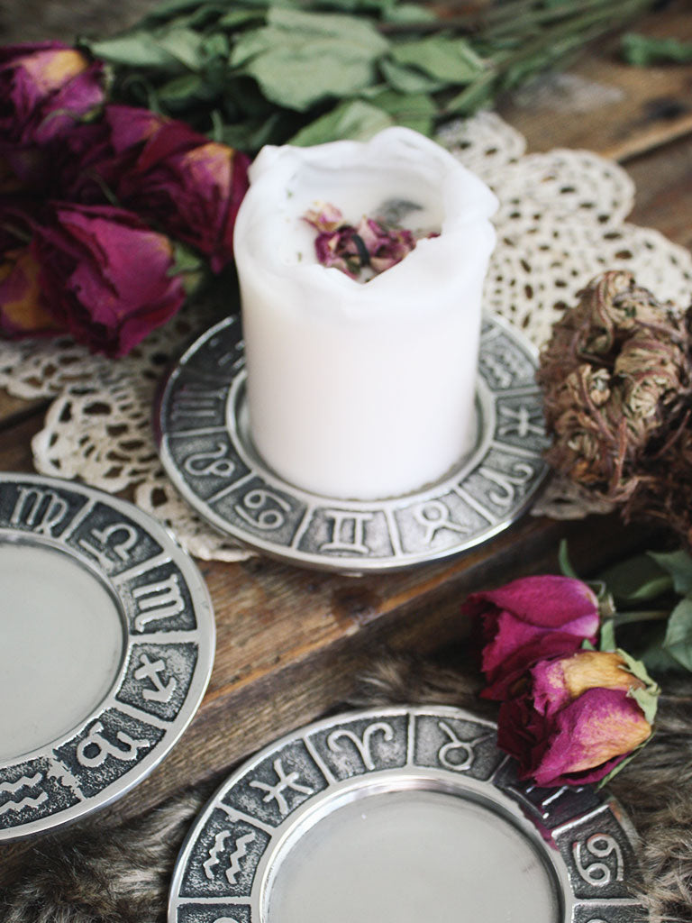 Zodiac Pillar Candle Holder or Incense Burner