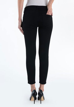 Super Skinny Mid Rise Cropped Black Jeans